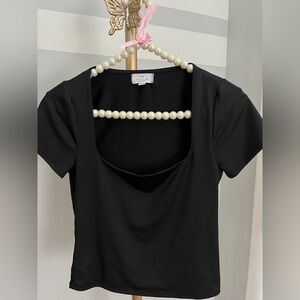 Black Fitted Short Sleeve